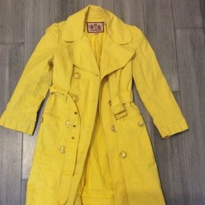Juicy Couture yellow trench coat Jacket S